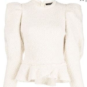 Isabel Marant Giamili Peplum Puff Sleeve Sweater Sz 38